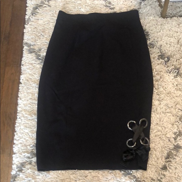 jcpenney Skirts Black Laceup Skirt Poshmark